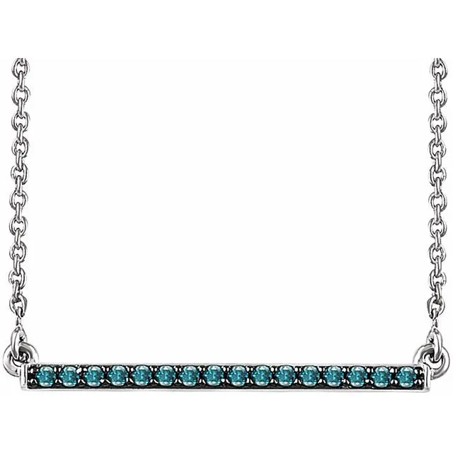 14K White 16 CTW Blue Diamond Bar 18 Necklace TreasureFineJewelers Necklaces 14K White 16 CTW Blue Diamond Bar 18 Necklace TreasureFineJewelers Necklaces