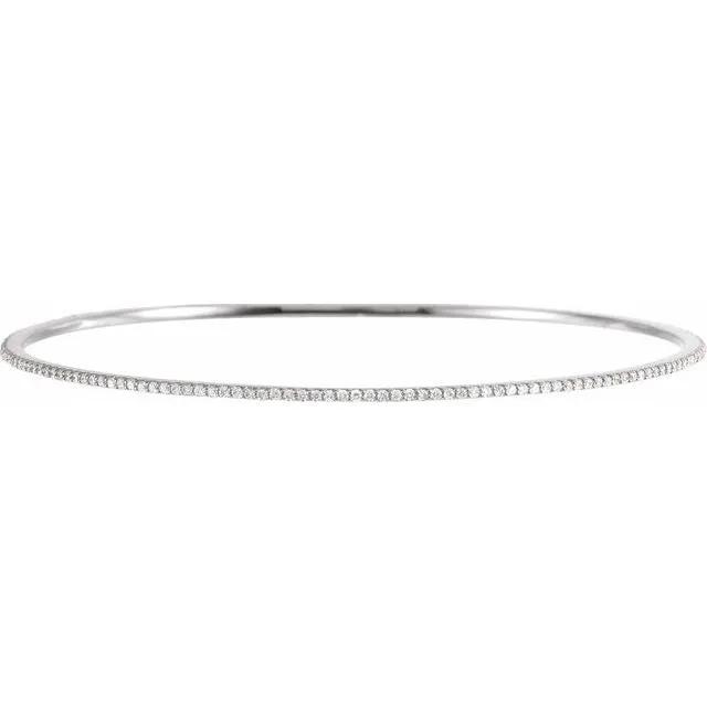 14K White 1 CTW Diamond Stackable Bangle 8 Bracelet TreasureFineJewelers Bracelets 14K White 1 CTW Diamond Stackable Bangle 8 Bracelet TreasureFineJewelers Bracelets