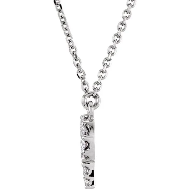 14K White Gold 18 CTW Natural Diamond Initial P 16 Necklace TreasureFineJewelers Necklaces