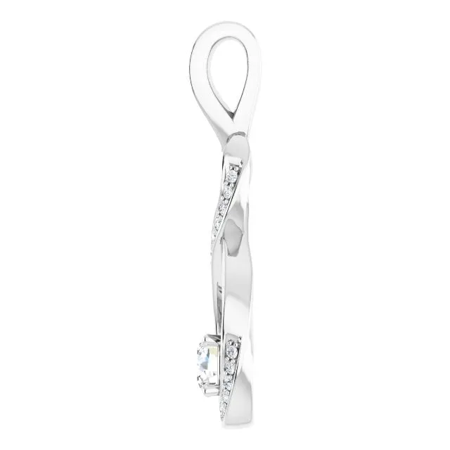 14K White Gold 38 CTW Natural Diamond Pendant TreasureFineJewelers Necklaces
