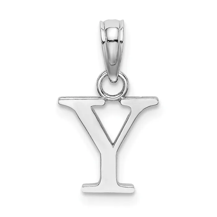 14K White Gold Polished Block Letter Y Initial Pendant TreasureFineJewelers Necklaces 14K White Gold Polished Block Letter Y Initial Pendant TreasureFineJewelers Necklaces