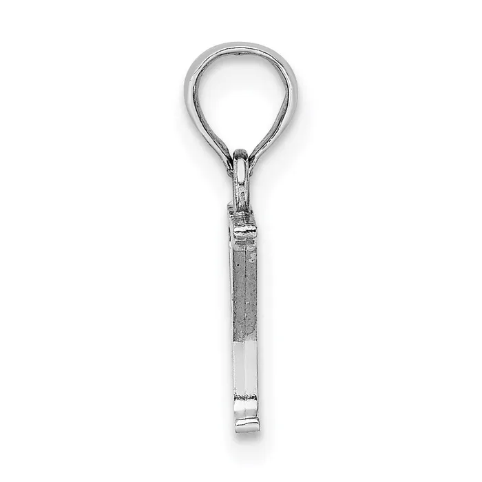 14K White Gold Polished Block Letter Y Initial Pendant TreasureFineJewelers Necklaces
