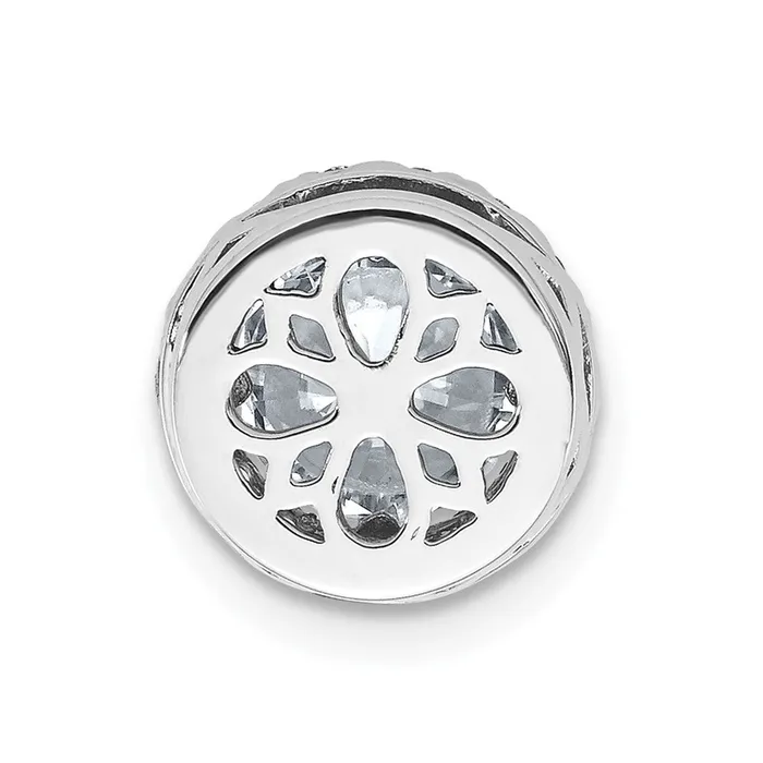 14k White Gold Round Halo D E F Pure Light Moissanite Chain Slide TreasureFineJewelers Necklaces