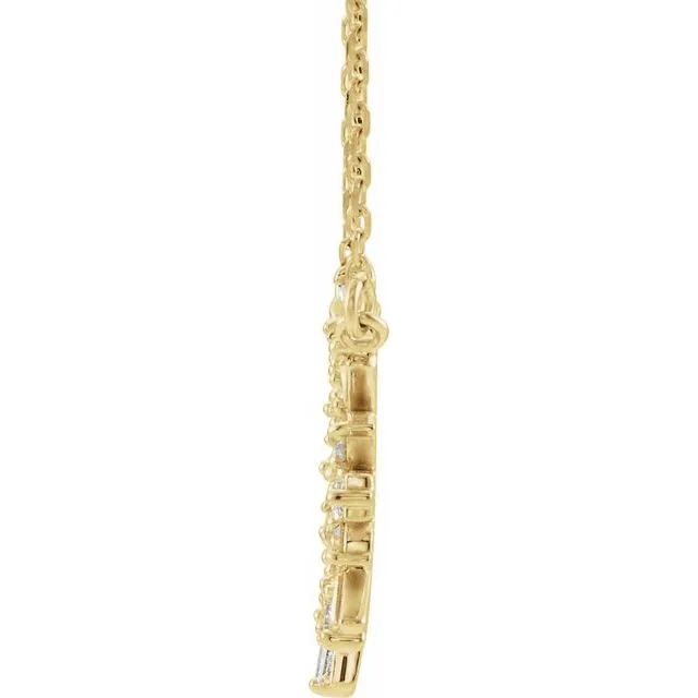 14K Yellow Gold 38 CTW Natural Diamond Circle 18 Necklace TreasureFineJewelers Necklaces