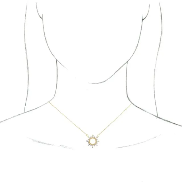 14K Yellow Gold 38 CTW Natural Diamond Circle 18 Necklace TreasureFineJewelers Necklaces
