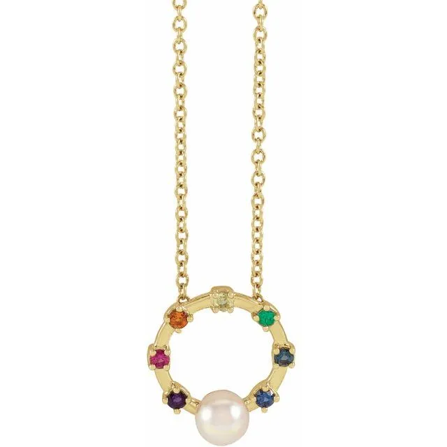 14K Yellow Gold Akoya Cultured Pearl Hold You Forever Rainbow Baby 18 Necklace TreasureFineJewelers Necklaces 14K Yellow Gold Akoya Cultured Pearl Hold You Forever Rainbow Baby 18 Necklace TreasureFineJewelers Necklaces