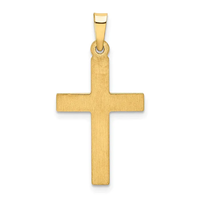 14k Yellow Gold Brushed and Polished Latin Cross Pendant TreasureFineJewelers Necklaces