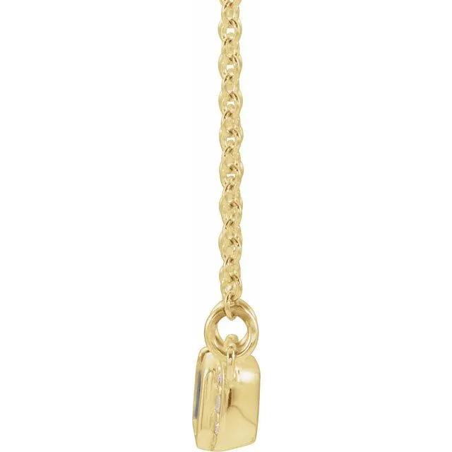 14K Yellow Gold Natural Blue Sapphire 02 CTW Natural Diamond Bar 16 Necklace TreasureFineJewelers Necklaces
