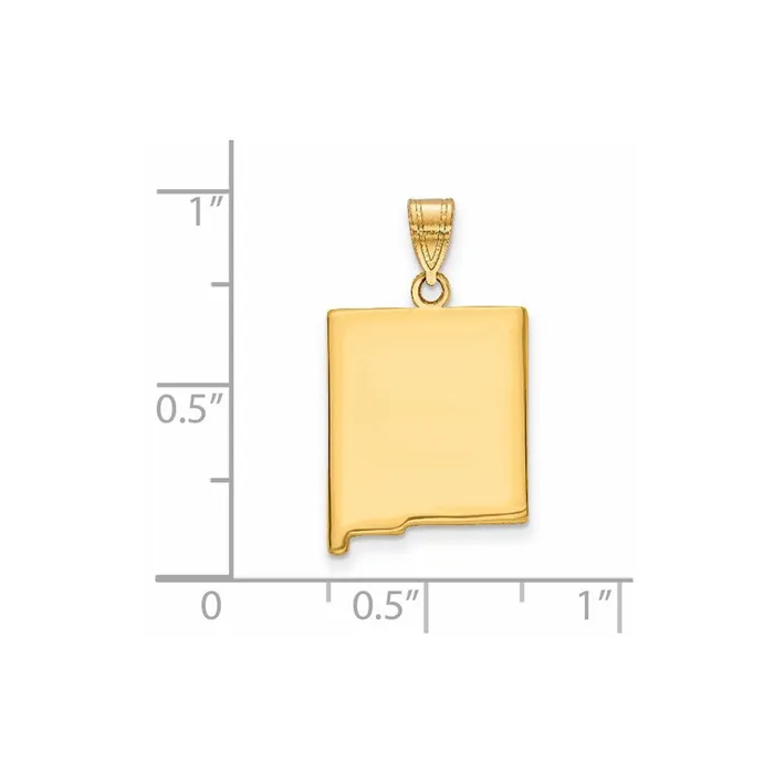 14k Yellow Gold New Mexico State Pendant TreasureFineJewelers Necklaces