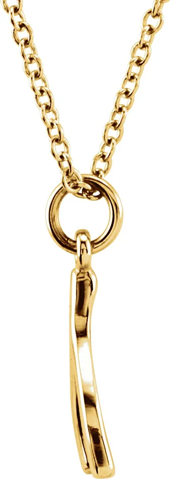 14K Yellow Gold Tiny Posh Wishbone 1618 Necklace TreasureFineJewelers Necklaces