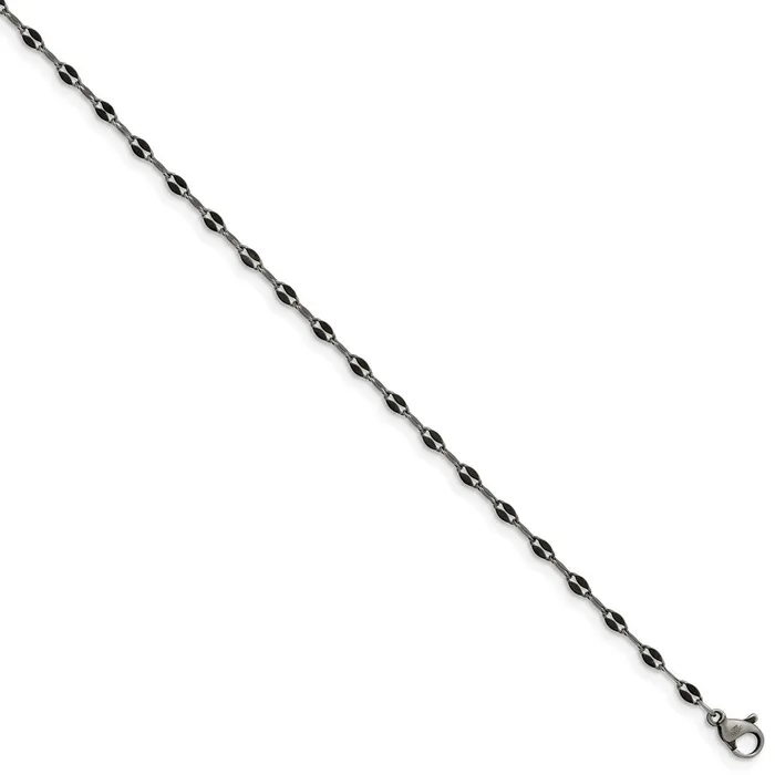 Bracelets Stainless Steel Oxidized 25mm 18in Fancy Chain TreasureFineJewelers Bracelets Stainless Steel Oxidized 25mm 18in Fancy Chain TreasureFineJewelers