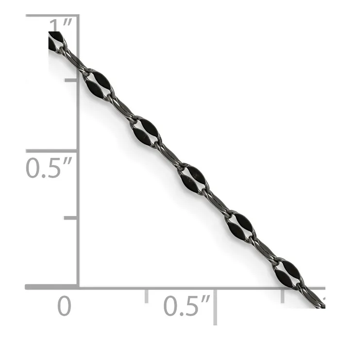 Bracelets Stainless Steel Oxidized 25mm 18in Fancy Chain TreasureFineJewelers