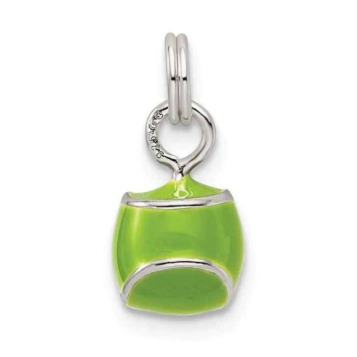 Bracelets Sterling Silver Green Enameled Tennis Ball Charm TreasureFineJewelers