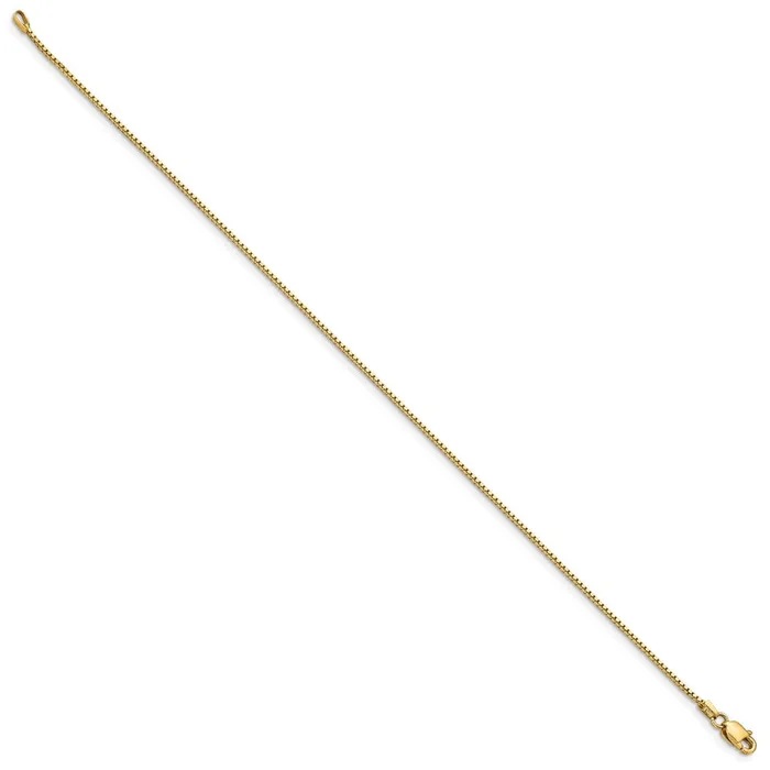 Bracelets TreasureFineJewelers 14K 8 inch 95mm Box with Lobster Clasp Bracelet