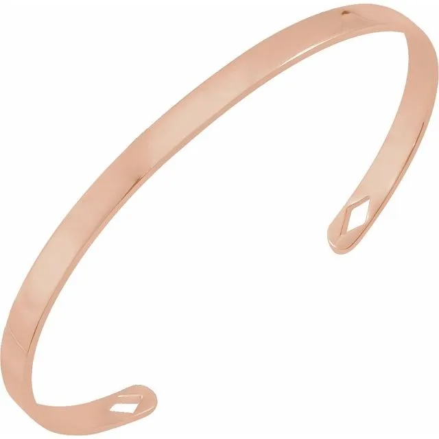 Bracelets TreasureFineJewelers 14K Rose Gold Engravable Cuff 7 Bracelet Bracelets TreasureFineJewelers 14K Rose Gold Engravable Cuff 7 Bracelet