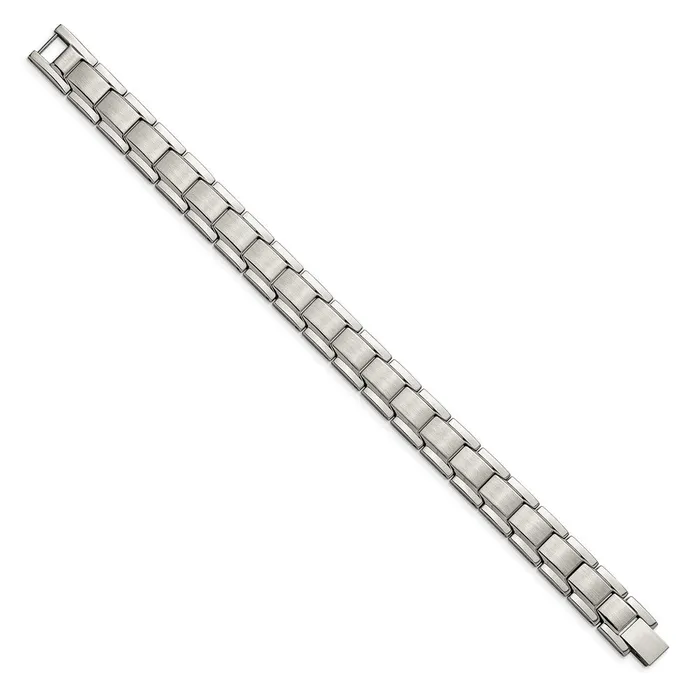 Bracelets TreasureFineJewelers Chisel Stainless Steel Brushed and Polished 825 inch Link Bracelet