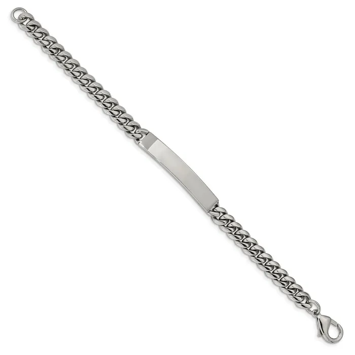 Chisel Stainless Steel Polished Curb Chain 825 inch ID Bracelet TreasureFineJewelers Bracelets