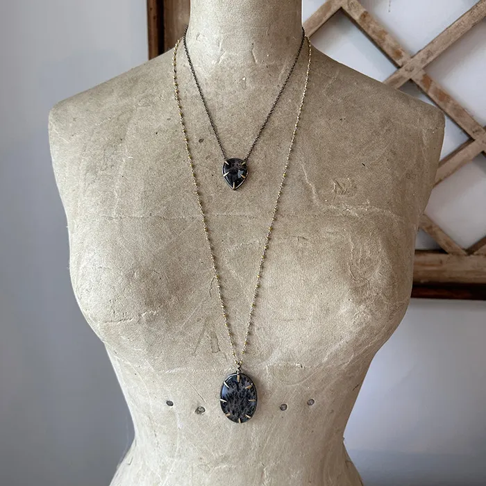 Dendritic Agate Teardrop Necklace Robindira Unsworth Necklaces