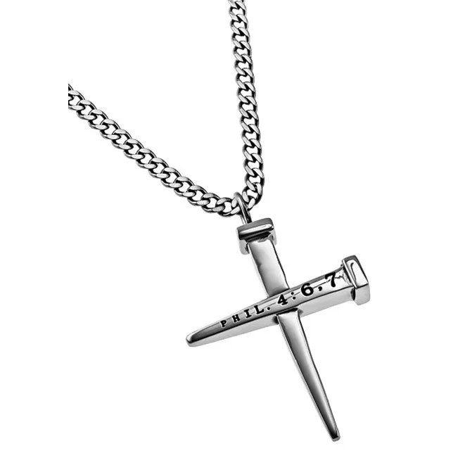 Nail Cross Necklace Bible Verse Philippians 467 Guarded Jewelry Stainless Steel Curb Chain North Arrow Shop Necklaces Nail Cross Necklace Bible Verse Philippians 467 Guarded Jewelry Stainless Steel Curb Chain North Arrow Shop Necklaces