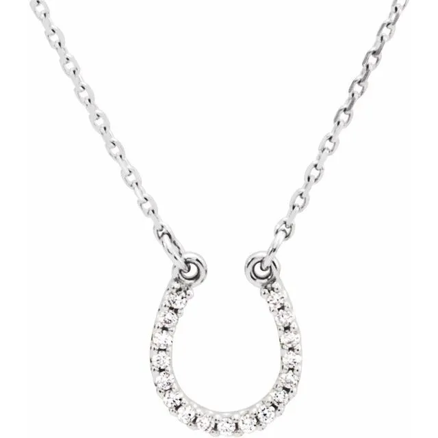 Necklaces 14K White Gold 07 CTW Natural Diamond Horseshoe 16 Necklace TreasureFineJewelers Necklaces 14K White Gold 07 CTW Natural Diamond Horseshoe 16 Necklace TreasureFineJewelers