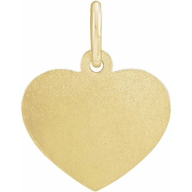 Necklaces 14K Yellow Gold 8x7 mm Heart Cherub Angel Medal TreasureFineJewelers