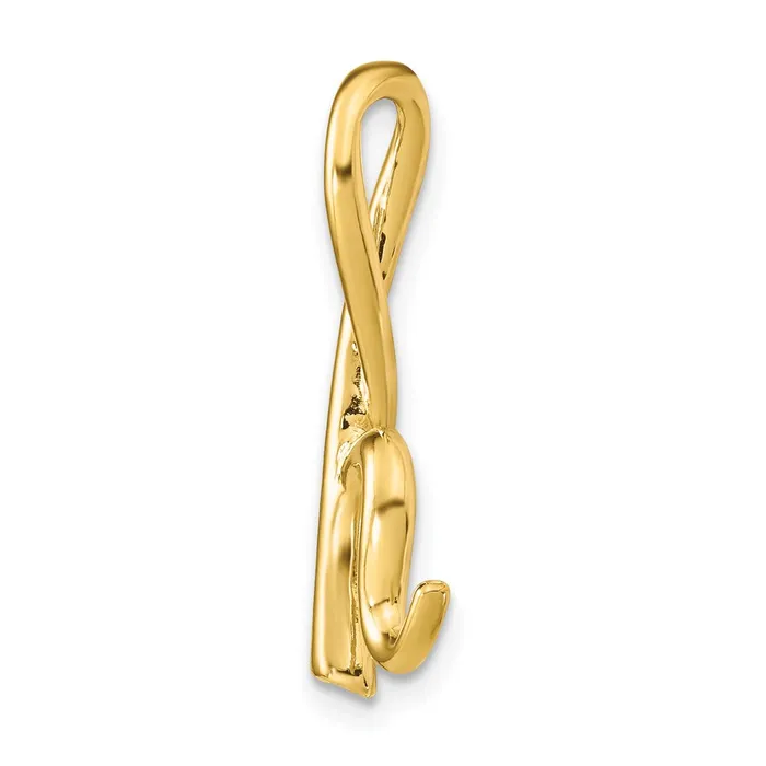 Necklaces 14k Yellow Gold Polished Letter H Initial Slide TreasureFineJewelers