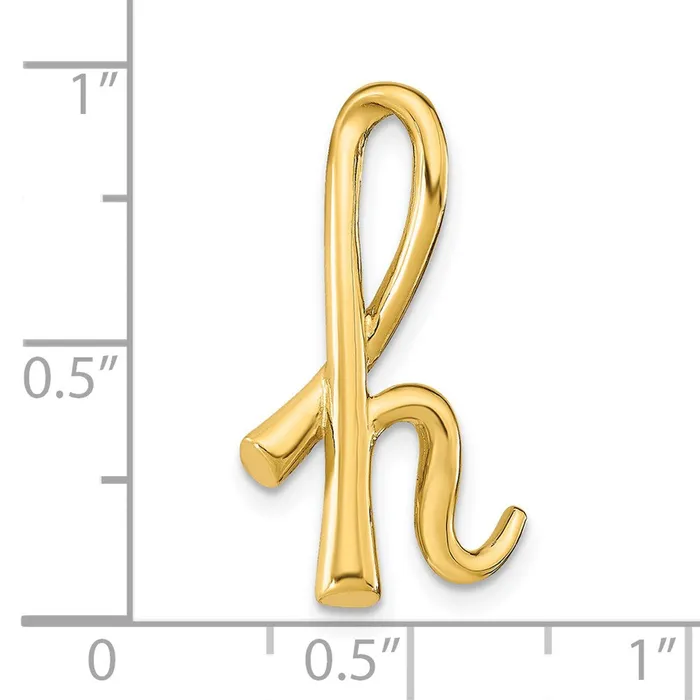 Necklaces 14k Yellow Gold Polished Letter H Initial Slide TreasureFineJewelers