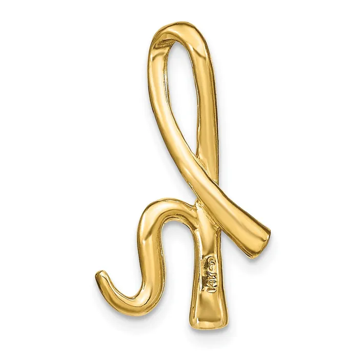 Necklaces 14k Yellow Gold Polished Letter H Initial Slide TreasureFineJewelers