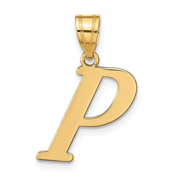 Necklaces 14k Yellow Gold Polished Letter P Initial Pendant TreasureFineJewelers Necklaces 14k Yellow Gold Polished Letter P Initial Pendant TreasureFineJewelers