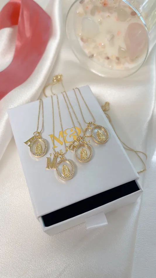 Necklaces Dainty Initial Virgencita Necklace MP Jewelry