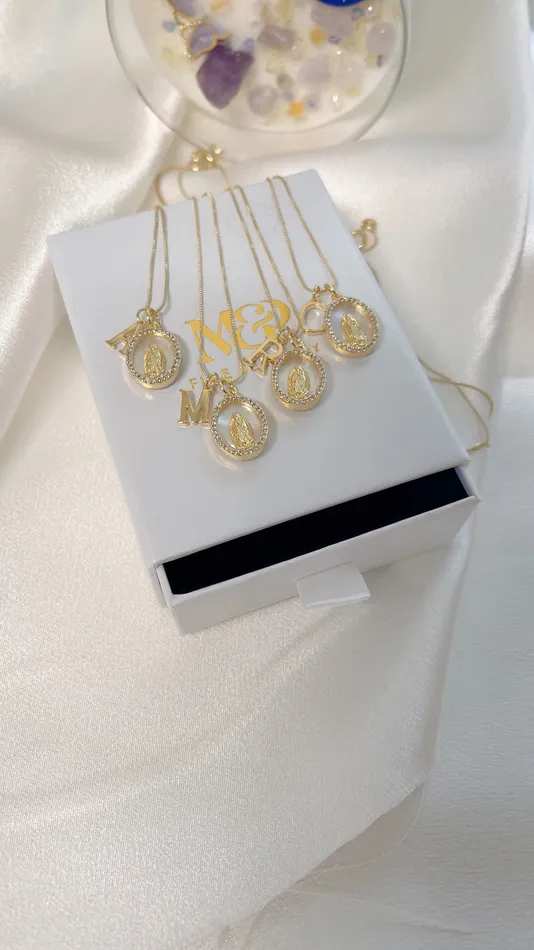 Necklaces Dainty Initial Virgencita Necklace MP Jewelry