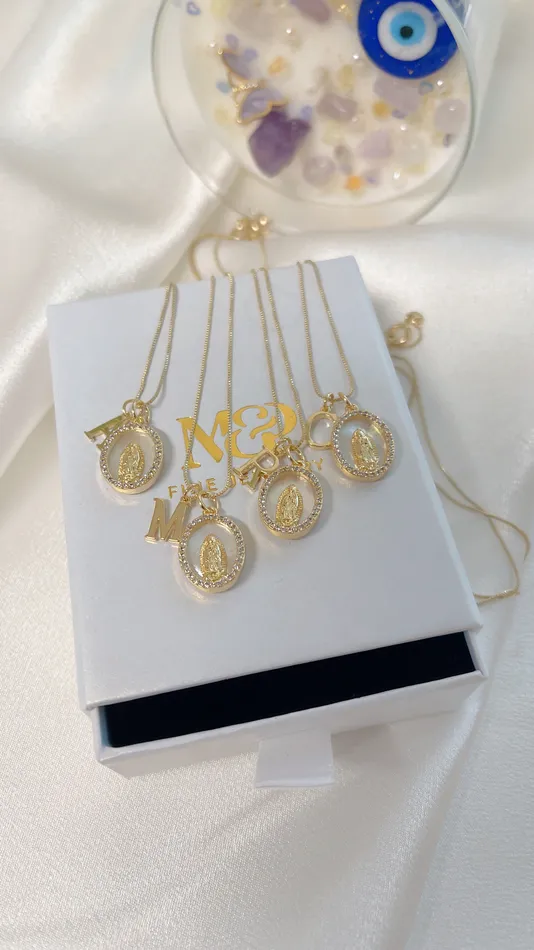 Necklaces Dainty Initial Virgencita Necklace MP Jewelry