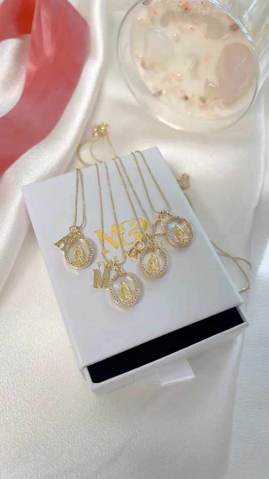 Necklaces Dainty Initial Virgencita Necklace MP Jewelry