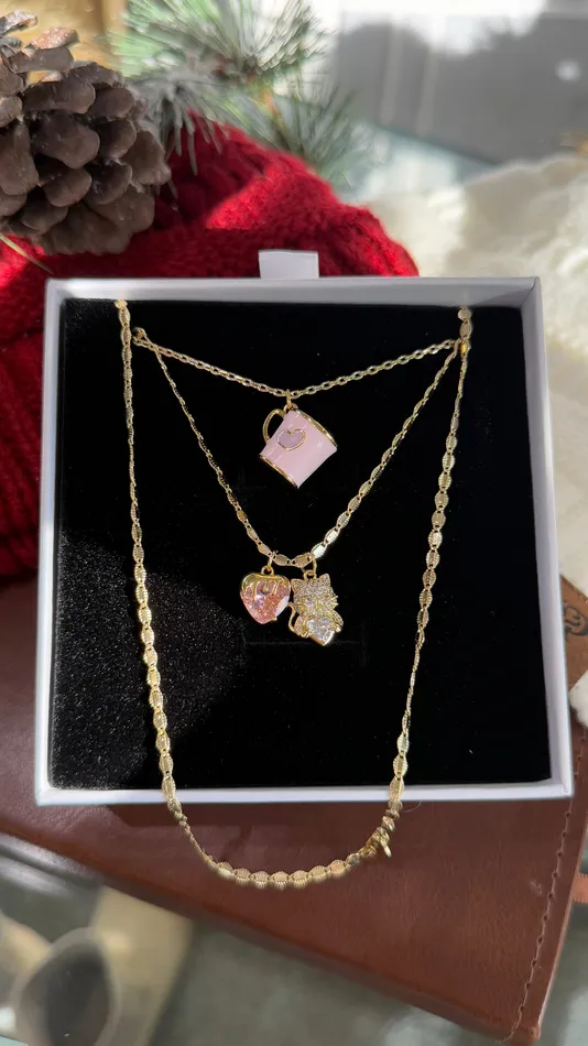Necklaces MP Jewelry Pink Cheshire Cat Necklace Set