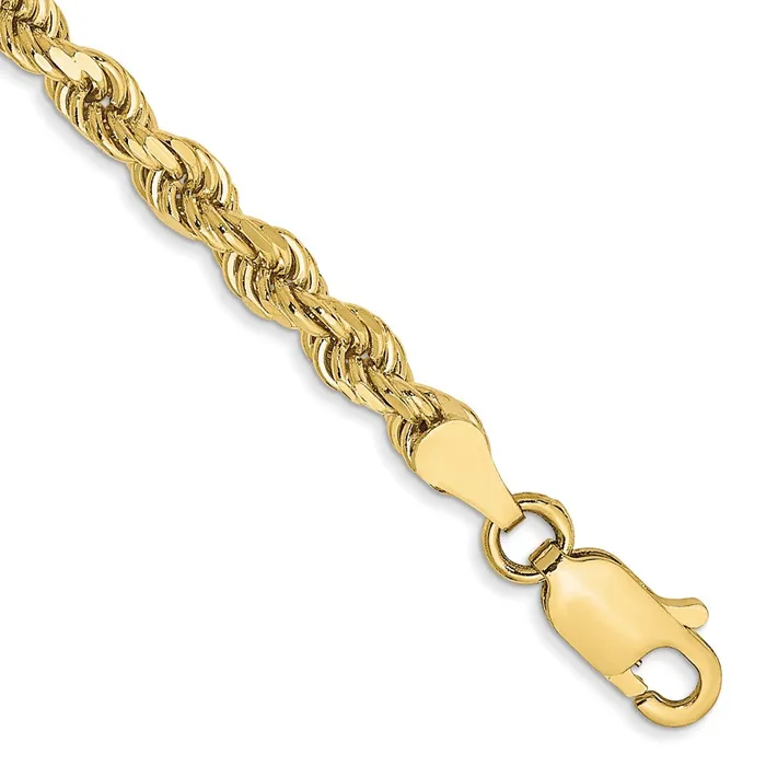 Necklaces TreasureFineJewelers 10k 35mm Diamondcut Rope Chain
