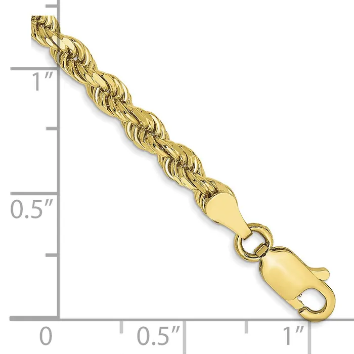 Necklaces TreasureFineJewelers 10k 35mm Diamondcut Rope Chain