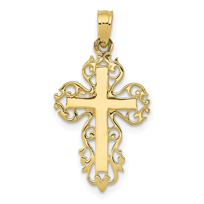 Necklaces TreasureFineJewelers 10k Fancy Cross Pendant