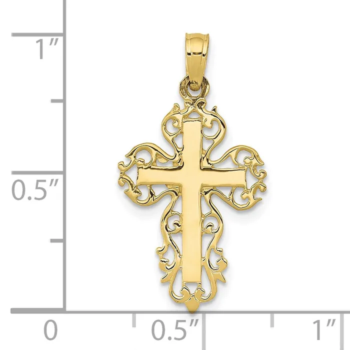 Necklaces TreasureFineJewelers 10k Fancy Cross Pendant