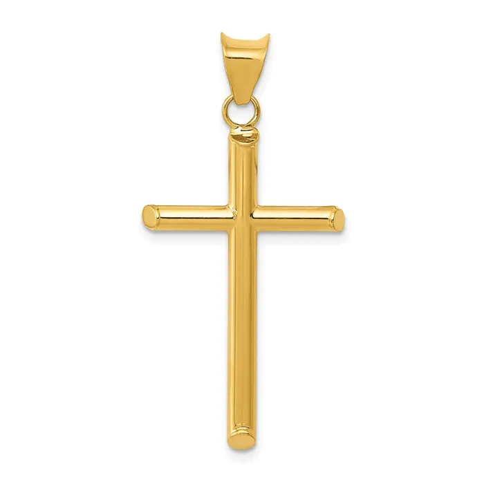 Necklaces TreasureFineJewelers 14k 3D Polished Hollow Cross Pendant