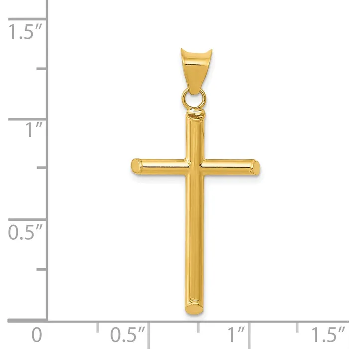 Necklaces TreasureFineJewelers 14k 3D Polished Hollow Cross Pendant