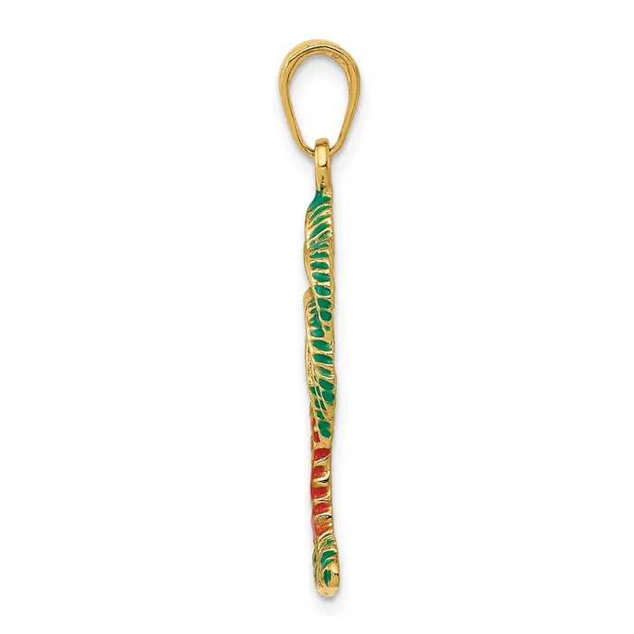 Necklaces TreasureFineJewelers 14k Enameled Palm Tree Pendant