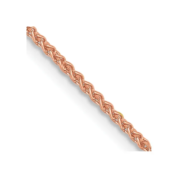 Necklaces TreasureFineJewelers 14k Rose Gold 125mm Solid Polished Spiga Chain Necklaces TreasureFineJewelers 14k Rose Gold 125mm Solid Polished Spiga Chain
