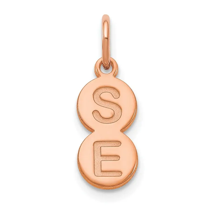 Necklaces TreasureFineJewelers 14K Rose Gold 2 Letter Bubble Pendant