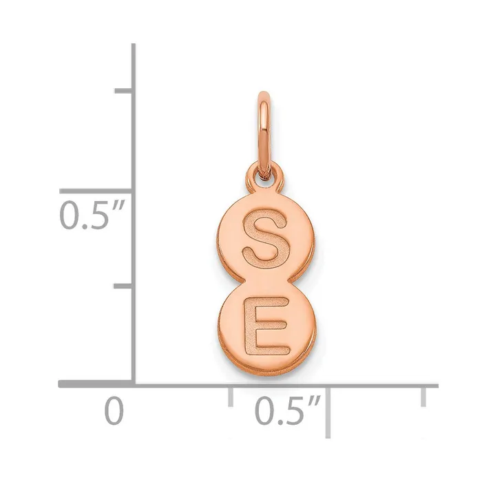 Necklaces TreasureFineJewelers 14K Rose Gold 2 Letter Bubble Pendant
