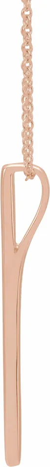 Necklaces TreasureFineJewelers 14K Rose Gold Bar 1618 Necklace