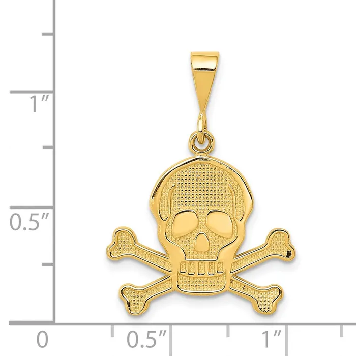 Necklaces TreasureFineJewelers 14K Skull and Bones Pendant