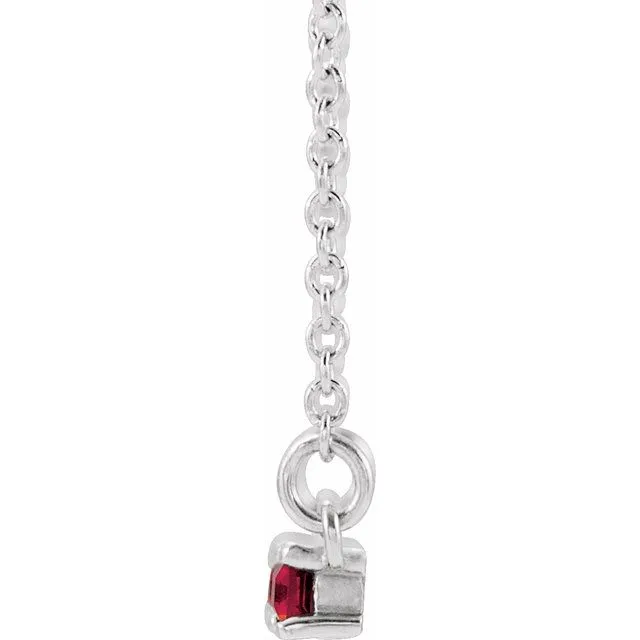 Necklaces TreasureFineJewelers 14K White Garnet 15 CTW Diamond Bar 1618 Necklace