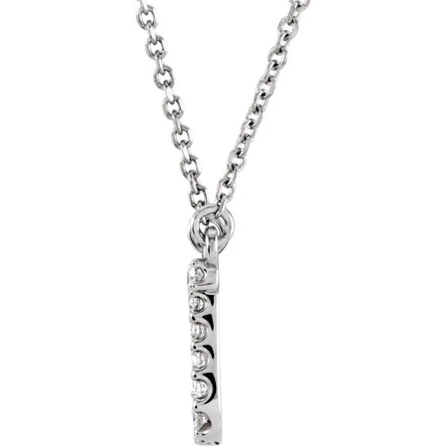Necklaces TreasureFineJewelers 14K White Gold 110 CTW Natural Diamond Initial J 16 Necklace