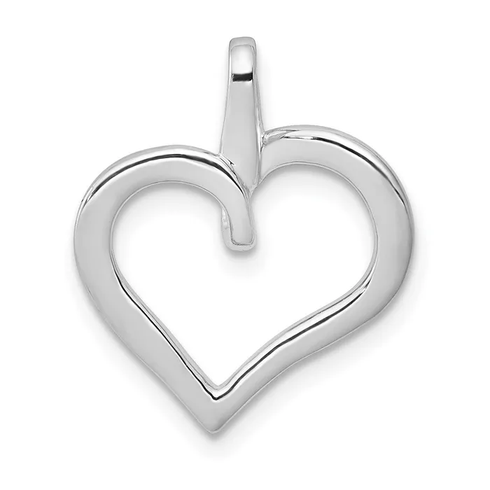 Necklaces TreasureFineJewelers 14k White Gold 110ct Diamond Heart Pendant