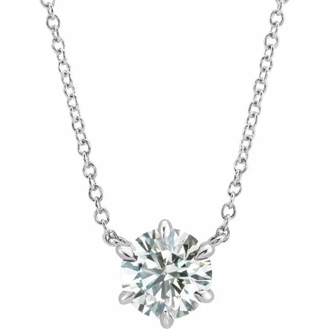 Necklaces TreasureFineJewelers 14K White Gold 12 CT Natural Diamond Solitaire 18 Necklace Necklaces TreasureFineJewelers 14K White Gold 12 CT Natural Diamond Solitaire 18 Necklace